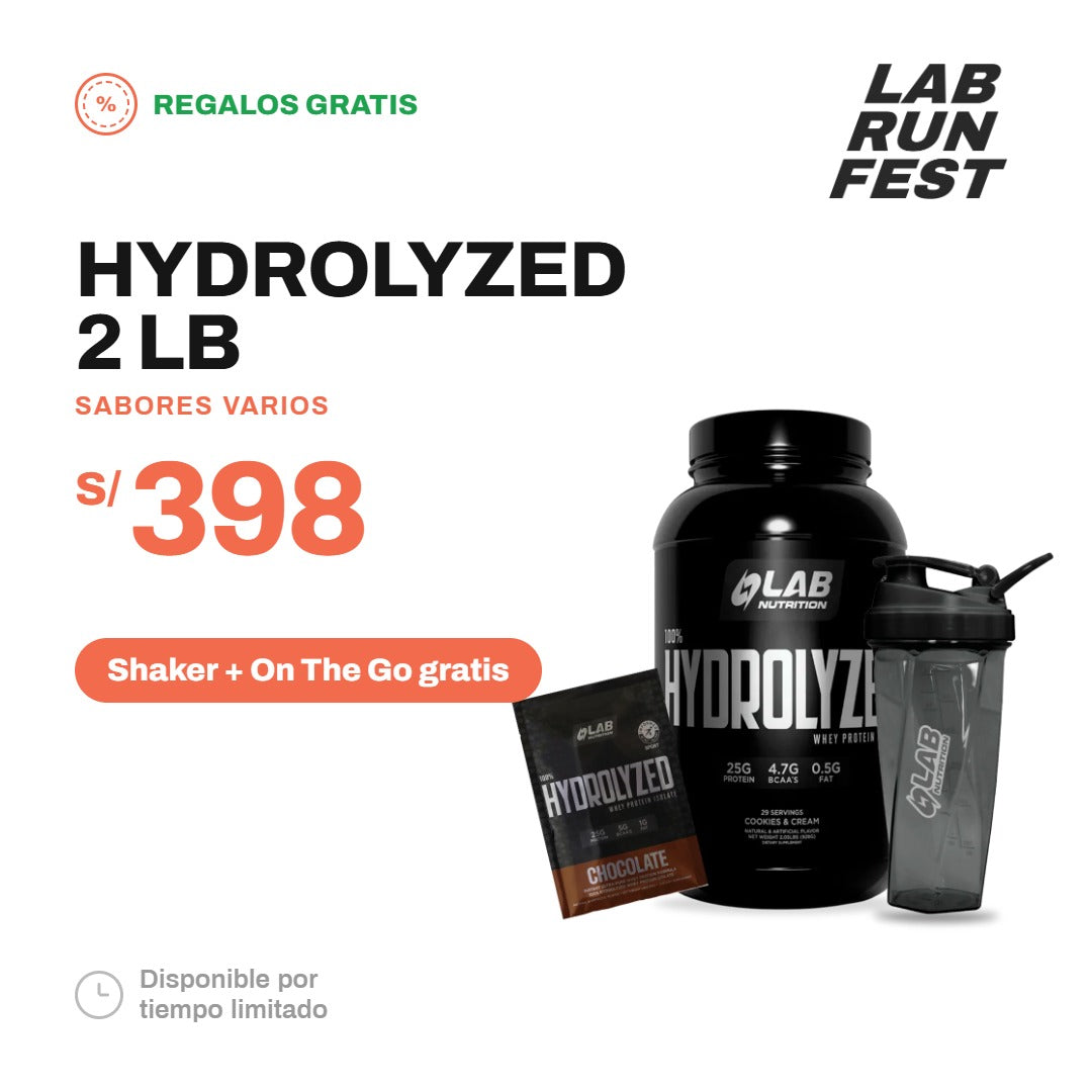 PACK 100% HYDROLYZED 2LB + SHAKER KLL + ON THE GO HYDROLYZED