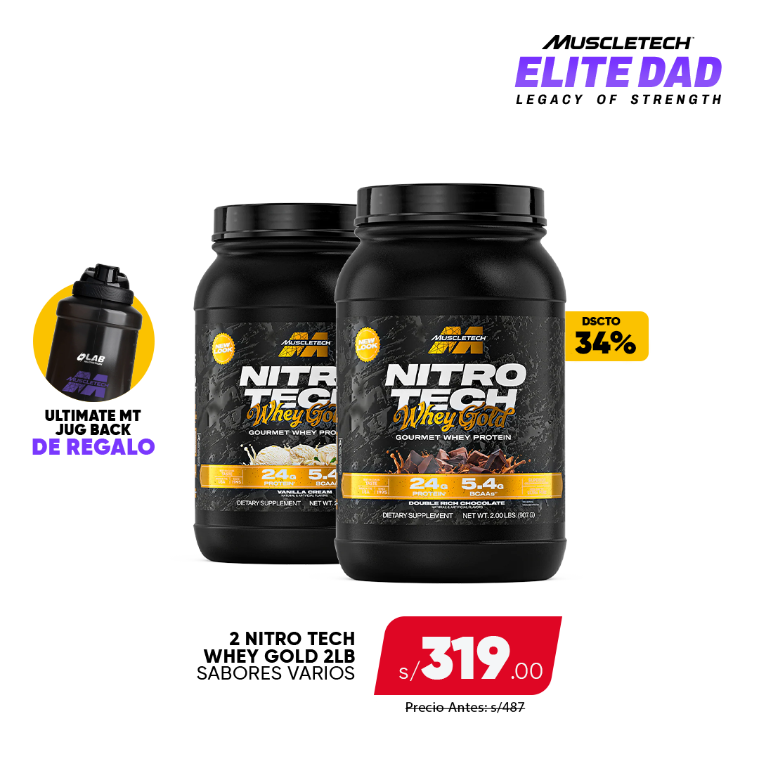 PACK 2 NITRO WHEY GOLD 2LB + GALONERA MT