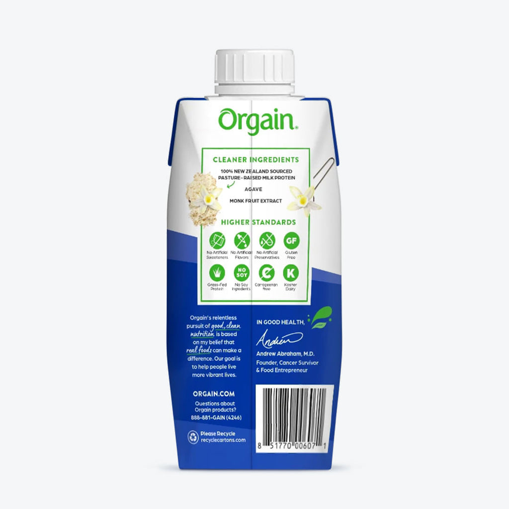 ORGAIN CLEAN PROTEIN SHAKE VANILLA BEAN 20G