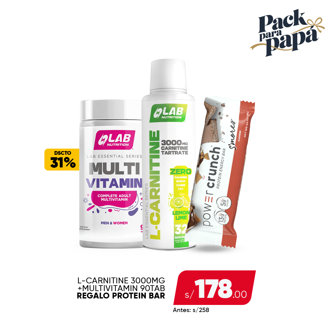 PACK MULTIVITAMIN + LCARNITINA + POWER CRUNCH