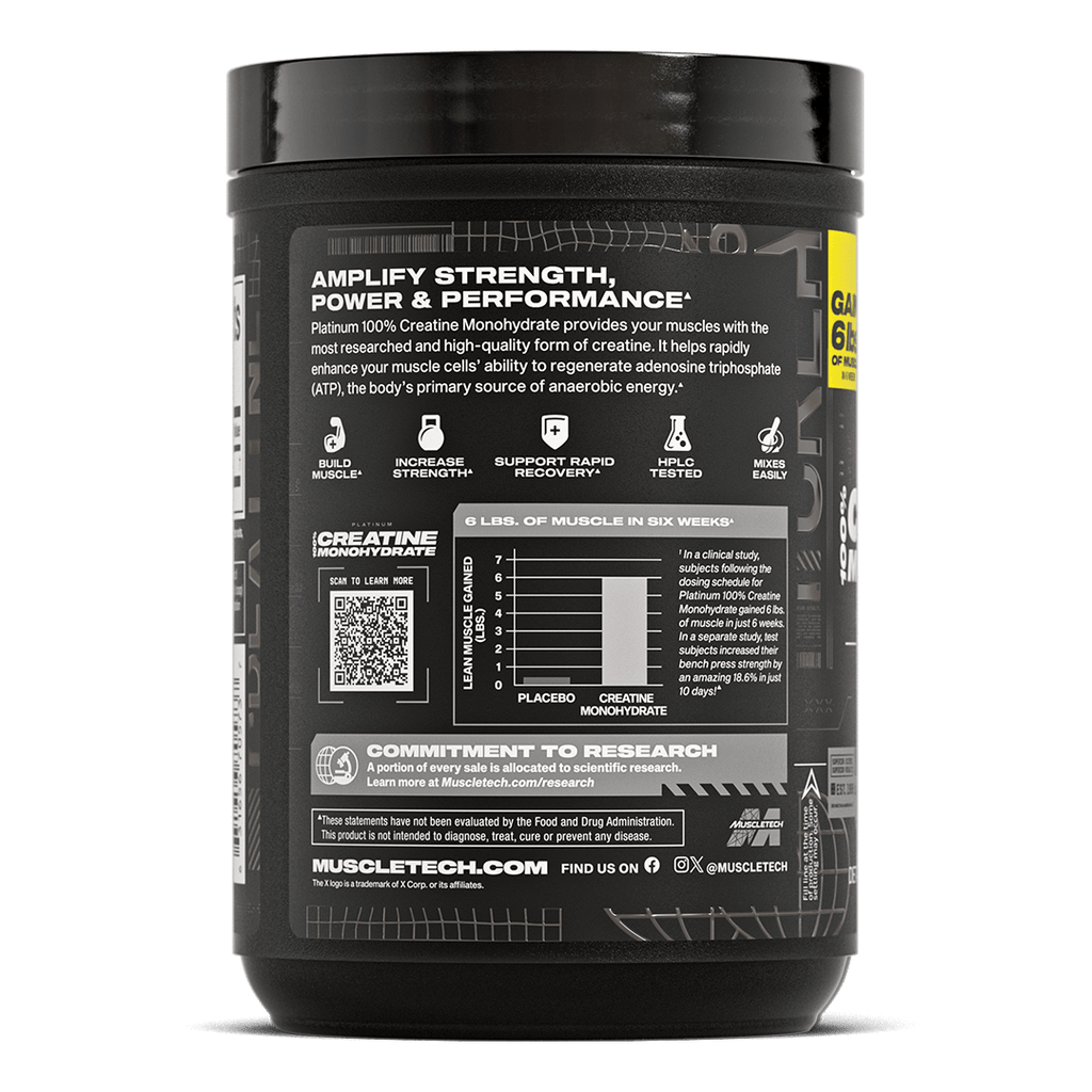 PLATINUM 100% CREATINE UNFLAVORED MONOHIDRATADA 400GR
