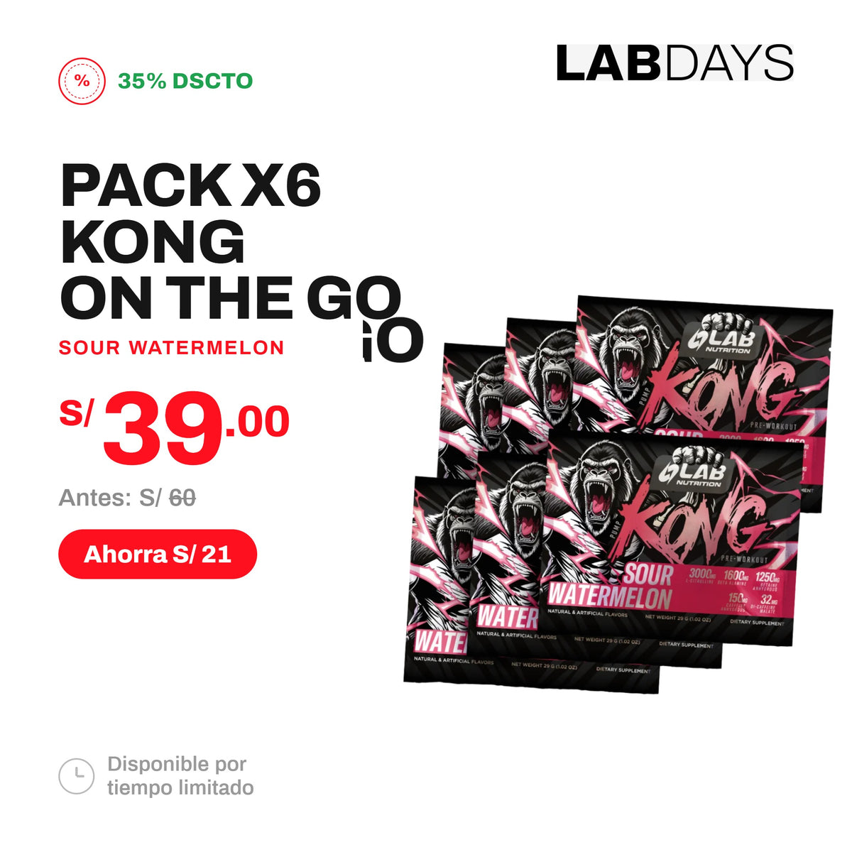 PACK X6 ON THE GO KONG