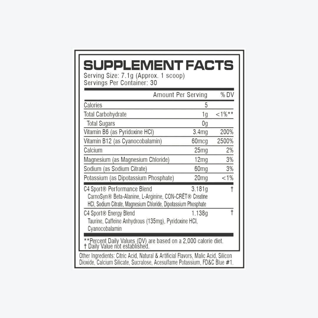 C4 SPORT BLUE RASPBERRY 30 SERVINGS