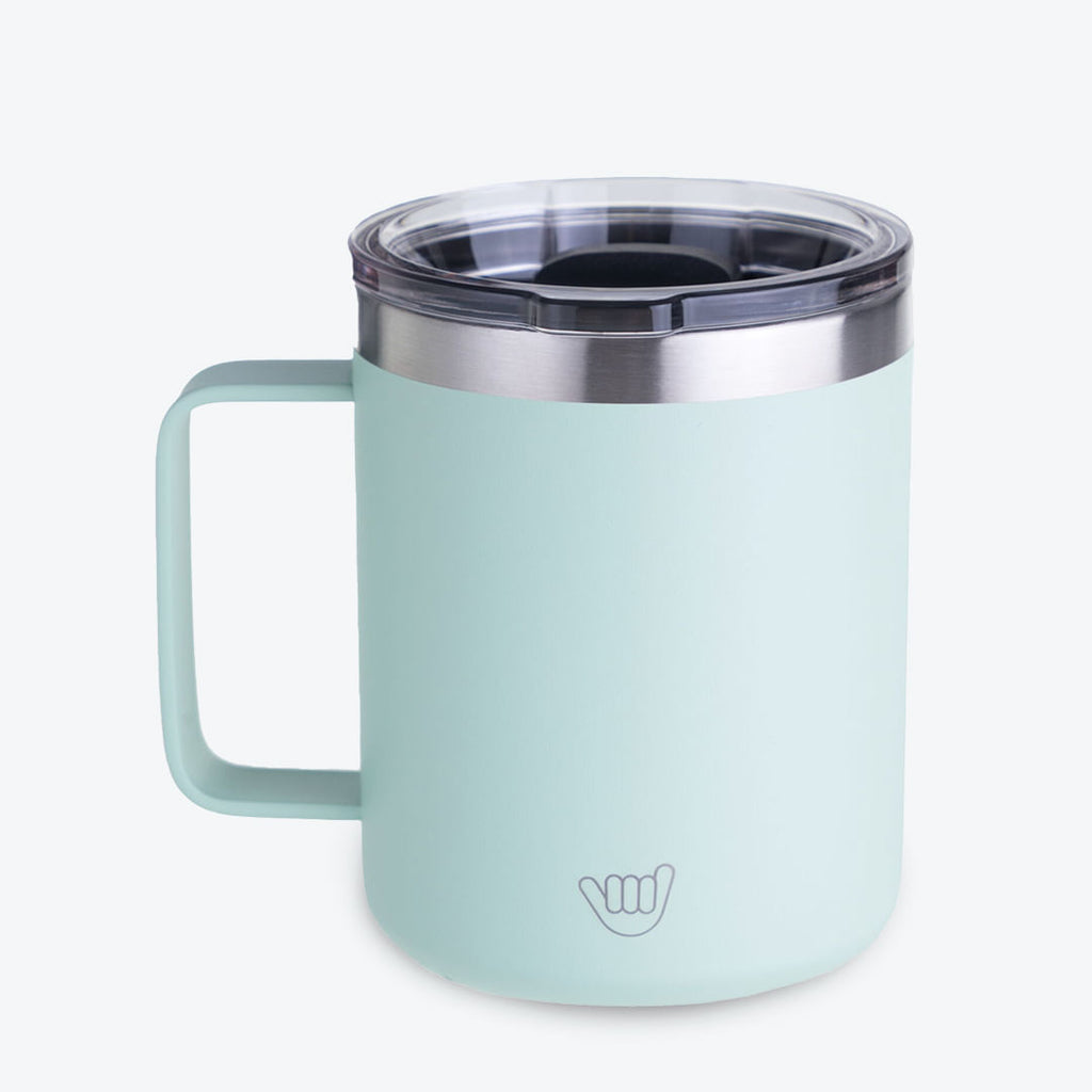 TAZA DE ACERO INOXIDABLE VERDE CLARO 360ML