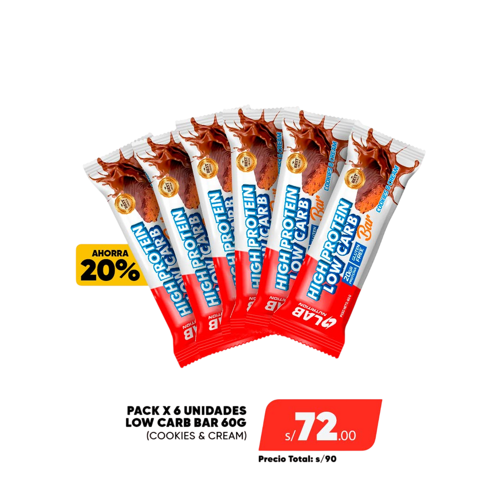 CHECK OUT. PACK X6 LOW CARB BAR