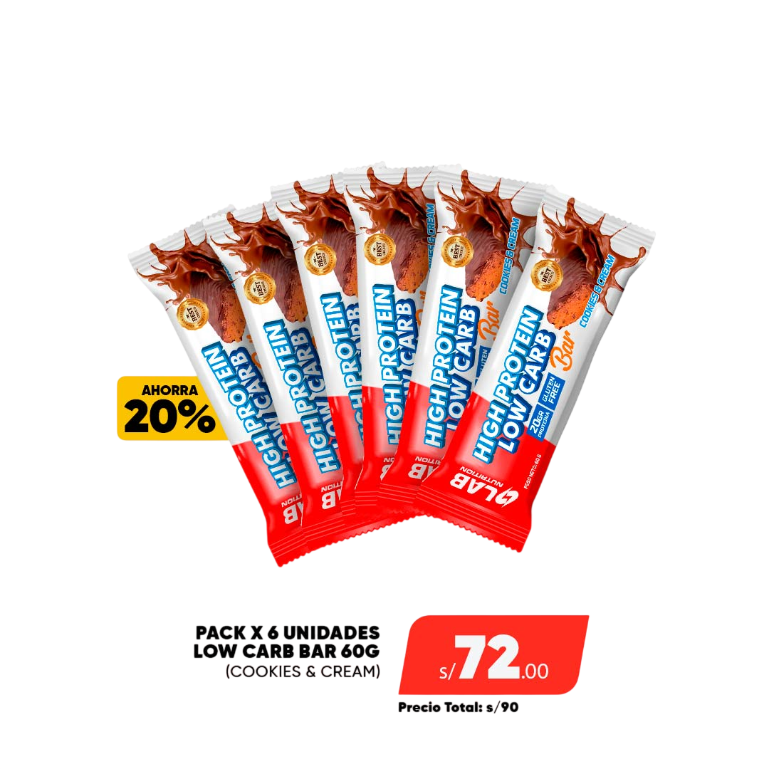 CHECK OUT. PACK X6 LOW CARB BAR