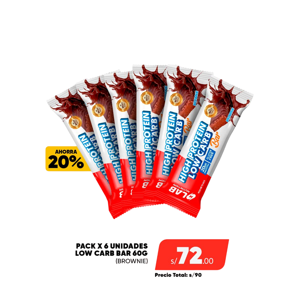 CHECK OUT. PACK X6 LOW CARB BAR