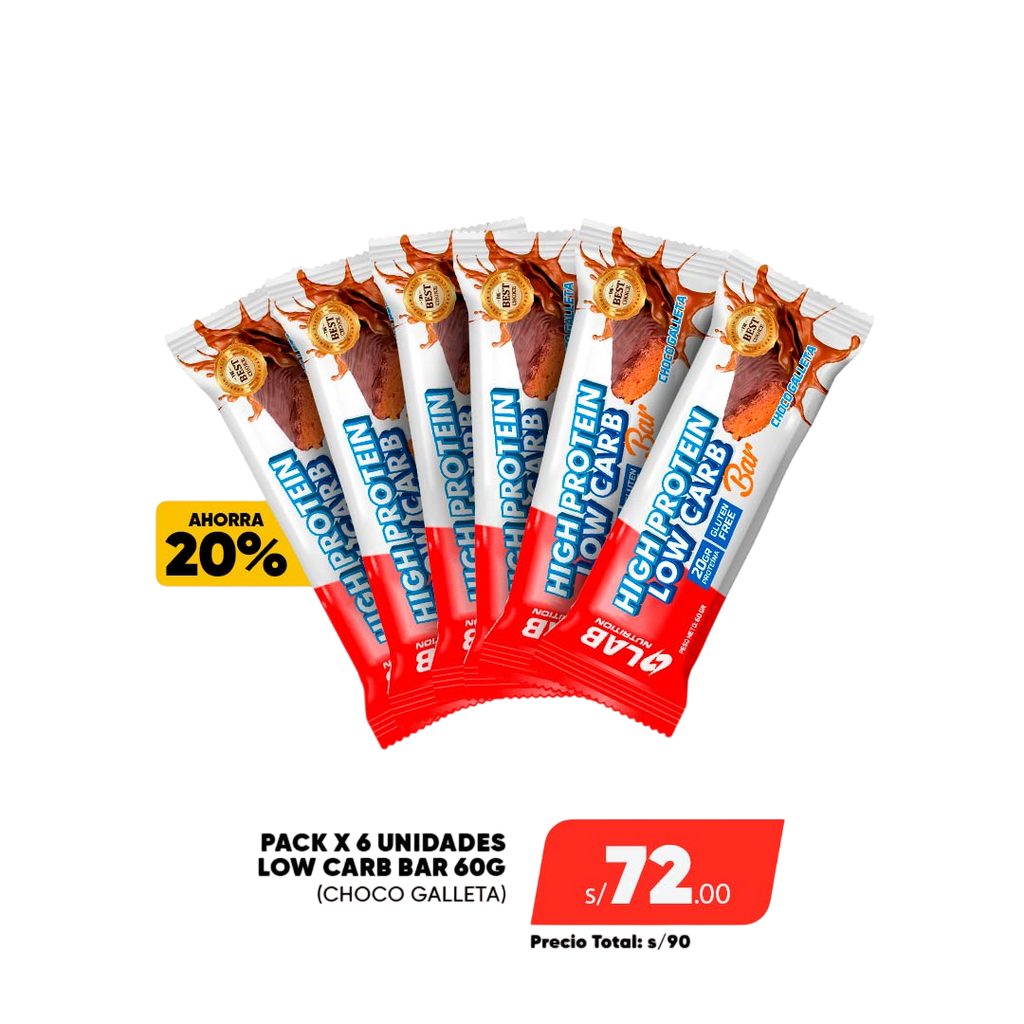 CHECK OUT. PACK X6 LOW CARB BAR