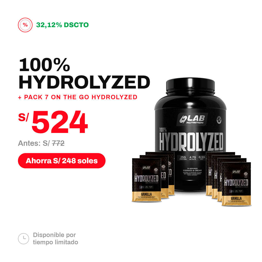 PACK HYDROLYZED 5LB + 7 ON THE GO HYDROLYZED
