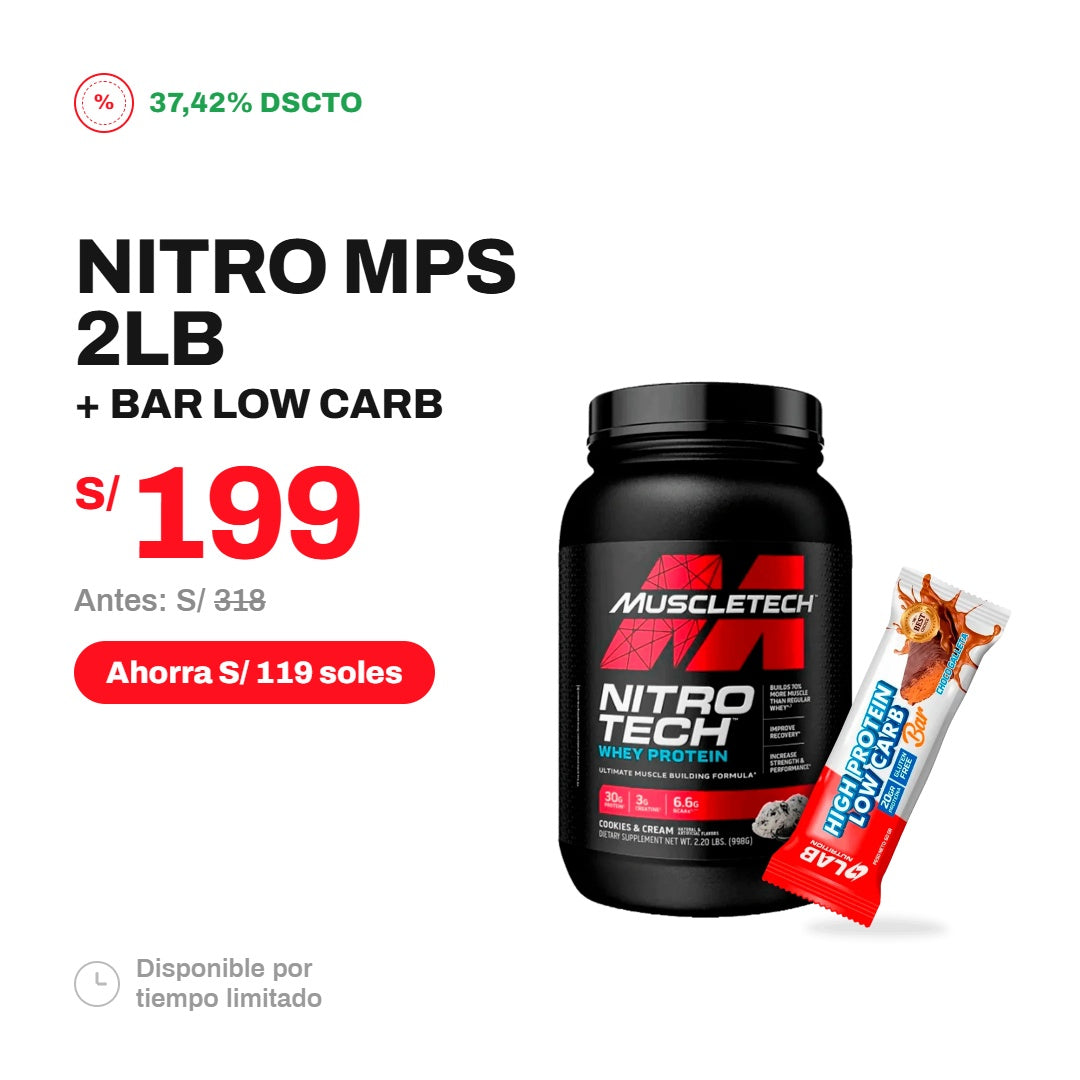 PACK NITRO PERFORMANCE 2LB + BARRA LOW CARB