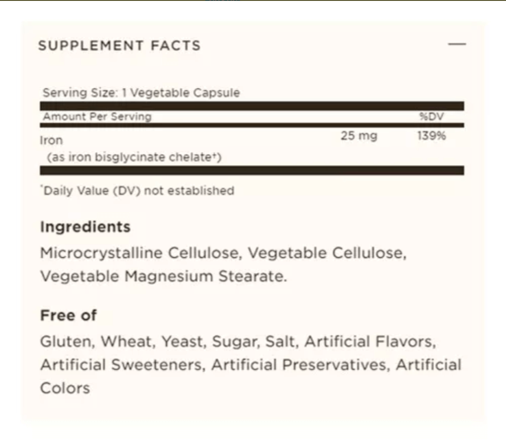 HIERRO GENTLE 25 MG (HIERRO BISGLICINATO) - 90 CAP