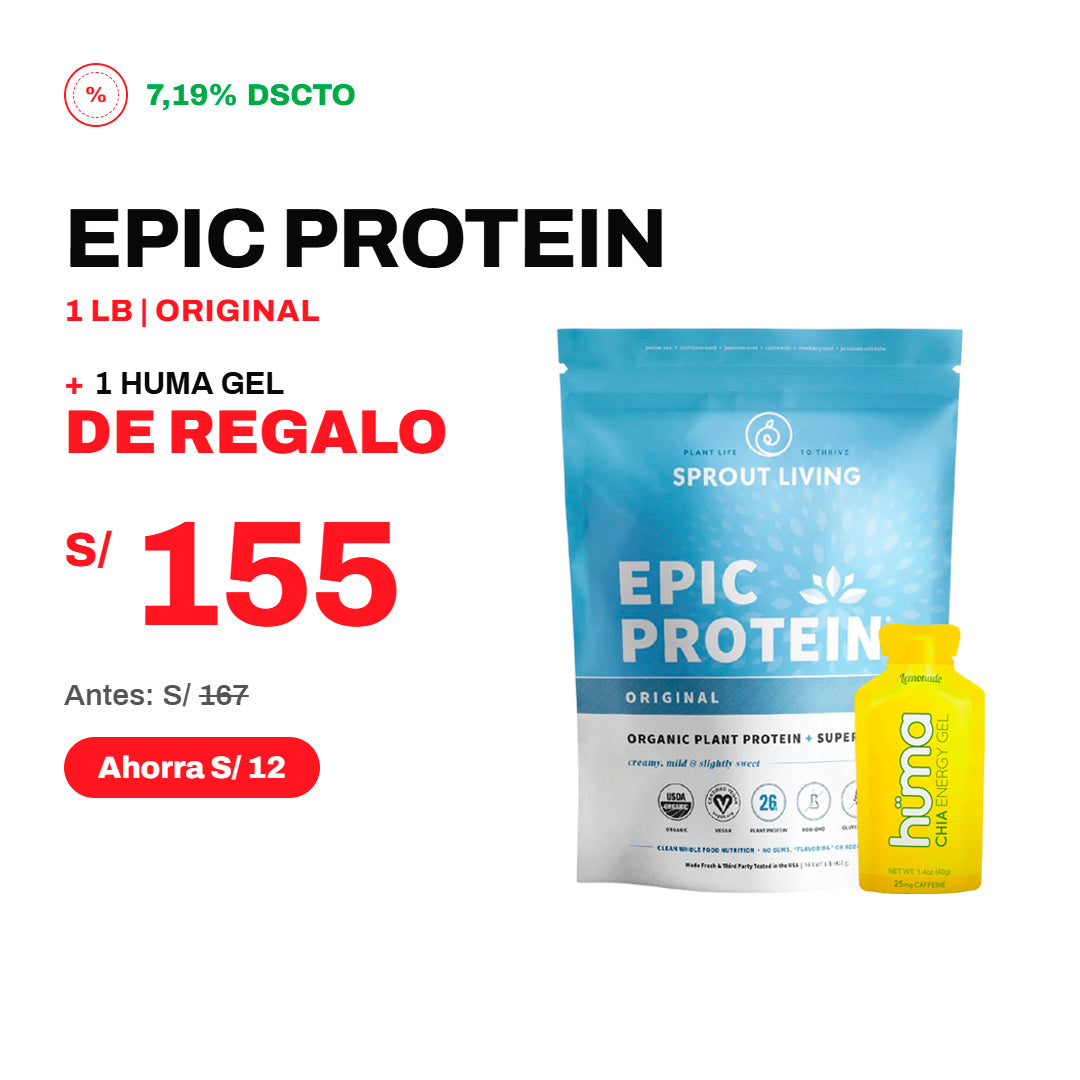 PACK EPIC PROTEIN CHOCOLATE MACA + GEL HUMA GRATIS