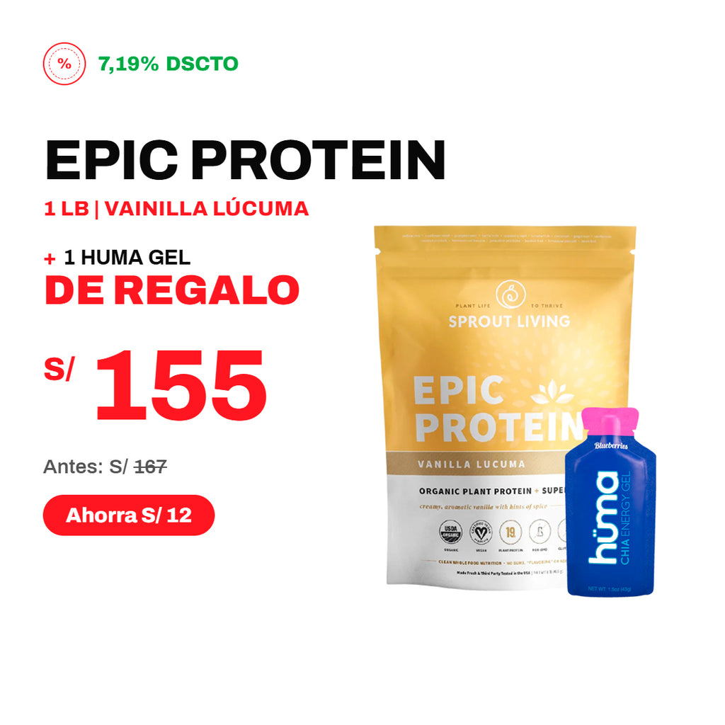 PACK EPIC PROTEIN CHOCOLATE MACA + GEL HUMA GRATIS